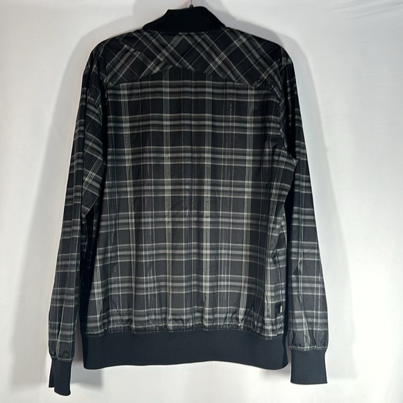 Oakley Black, Grey & Purple Plaid Light Mens Windbreaker Jacket - Picture 8 of 12